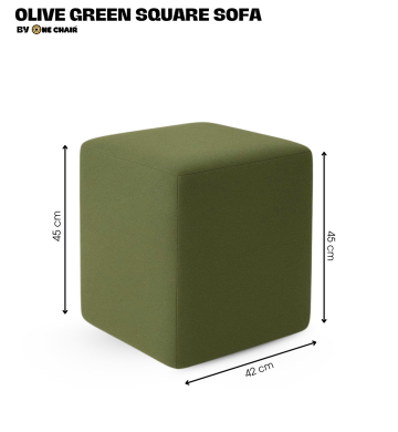 Ghế Sofa Đôn Vuông Màu Olive Green – Mát Mắt & Tự Nhiên Cho Sự Kiện Ngoài Trời