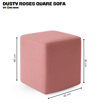 Ghế Sofa Đôn Vuông Màu Dusty Rose – Duyên Dáng & Lãng Mạn Cho Tiệc Cưới & Sự Kiện
