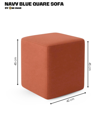 Ghế Ottoman Vuông Màu Burnt Orange – Dịch Vụ Cho Thuê Ghế Sự Kiện Cá Tính & Nổi Bật