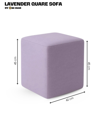 Ghế Ottoman Vuông Màu Lavender – Dịch Vụ Cho Thuê Ghế Sự Kiện Tinh Tế & Thơ Mộng