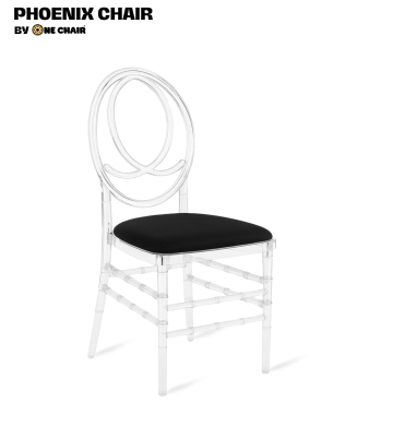 Phoenix Chair – Nệm Màu Đen | Ghế Sự Kiện Trong Suốt