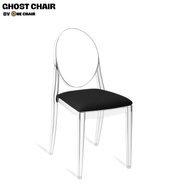 Ghost Chair – Nệm Màu Đen | Ghế Trong Suốt Sắc Đen Bí Ẩn & Hiện Đại