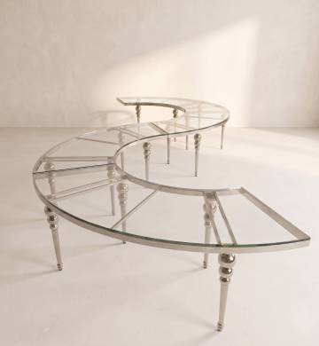 Luna Table Silver – Layout Chữ S