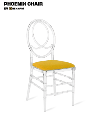 Phoenix Chair – Nệm Màu Vàng Mustard | Ghế Sự Kiện Trong Suốt