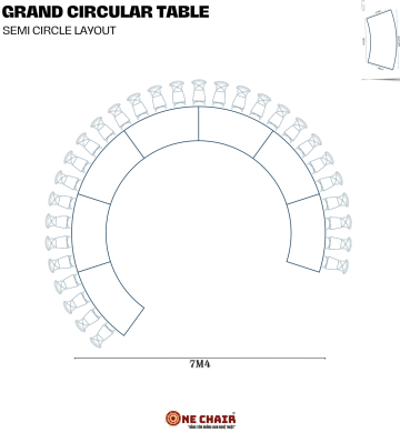 BÀN TRÒN TRUNG TÂM BÁN NGUYỆT Size 7M4