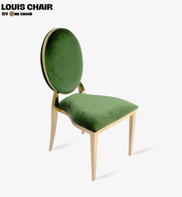 Louis Chair Nhung Xanh - Ghế Tiệc Cưới Mạ Vàng Sang Trọng, Cá Tính