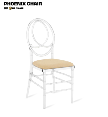 Phoenix Chair – Nệm Màu Kem Be | Ghế Sự Kiện Trong Suốt