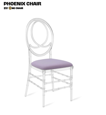 Phoenix Chair – Nệm Màu Tím Lavender | Ghế Sự Kiện Trong Suốt
