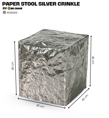 SOFA SỰ KIỆN CAO CẤP | PAPER STOOL SILVER CRINKLE – VẺ ĐẸP ÁNH KIM ĐƯƠNG ĐẠI