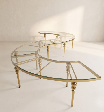 Luna Table Gold – Layout Chữ S