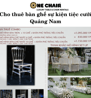 Cho thuê bàn ghế sự kiện tiệc cưới Quảng Nam