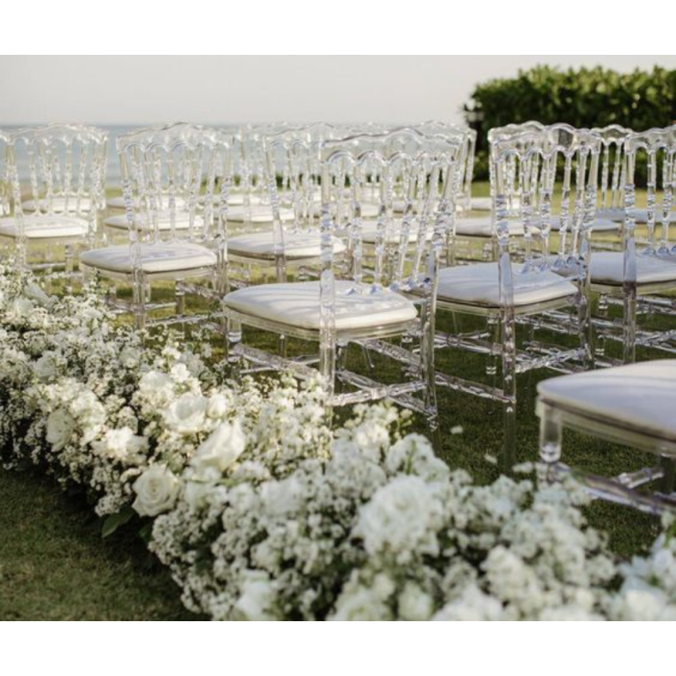 Cho thuê ghế pha lê trong suốt napoleon sự kiện tiệc cưới ngoài ấn tượng