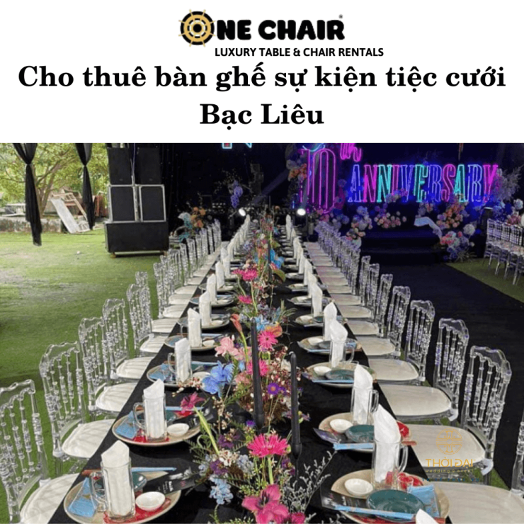 Cho thuê bàn ghế sự kiện tiệc cưới Bạc Liêu