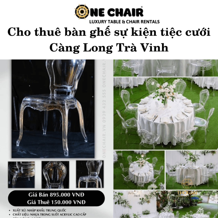 Cho thuê bàn ghế sự kiện tiệc cưới Càng Long Trà Vinh