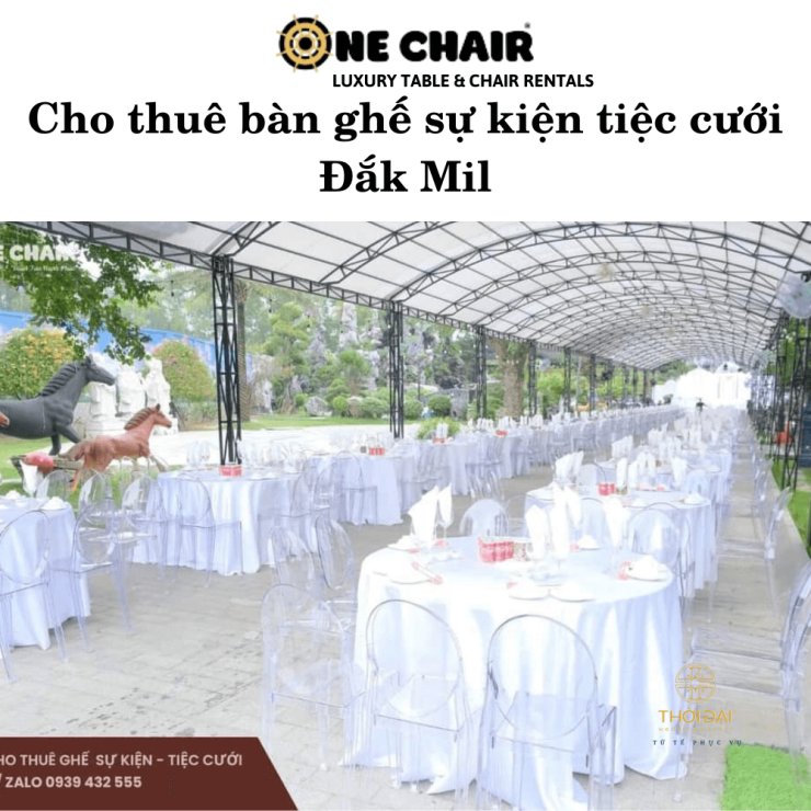 Cho thuê bàn ghế sự kiện tiệc cưới Đắk Mil