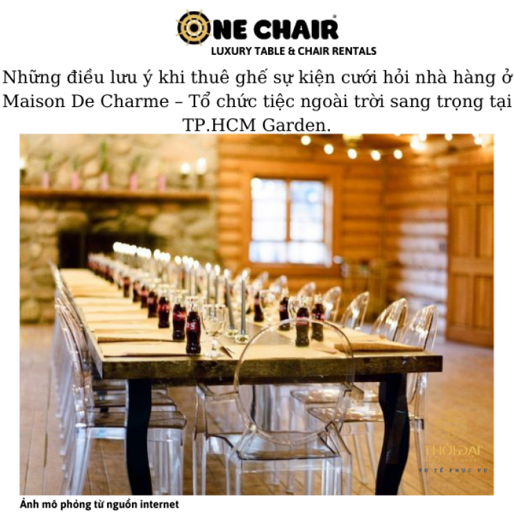 Những điều lưu ý khi thuê ghế sự kiện cưới hỏi nhà hàng ở Maison De Charme – Tổ chức tiệc ngoài trời sang trọng tại TP.HCM Garden.