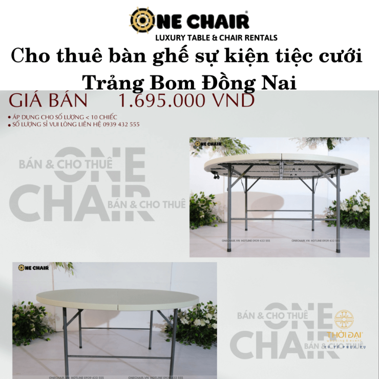 Cho thuê bàn ghế sự kiện tiệc cưới Trảng Bom Đồng Nai