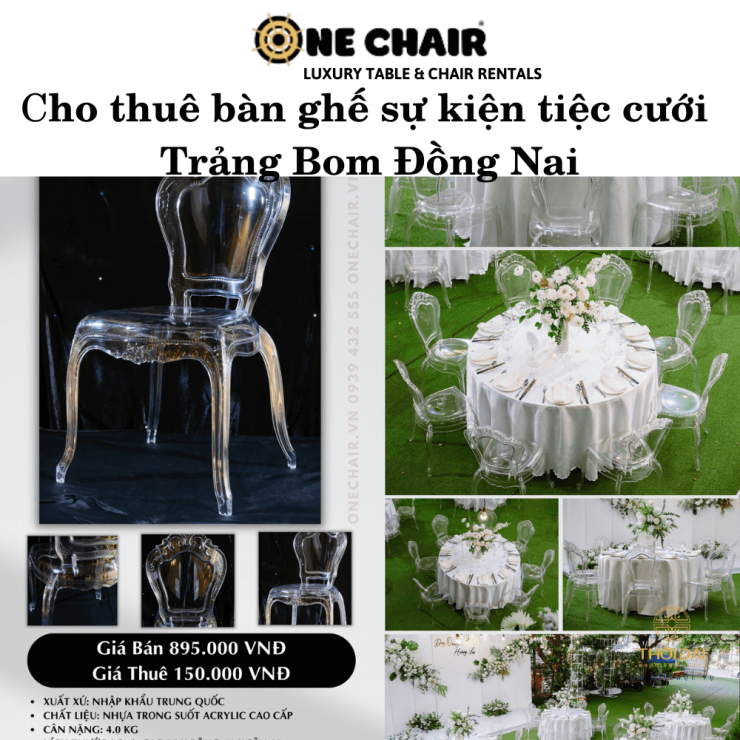 Cho thuê bàn ghế sự kiện tiệc cưới Trảng Bom Đồng Nai
