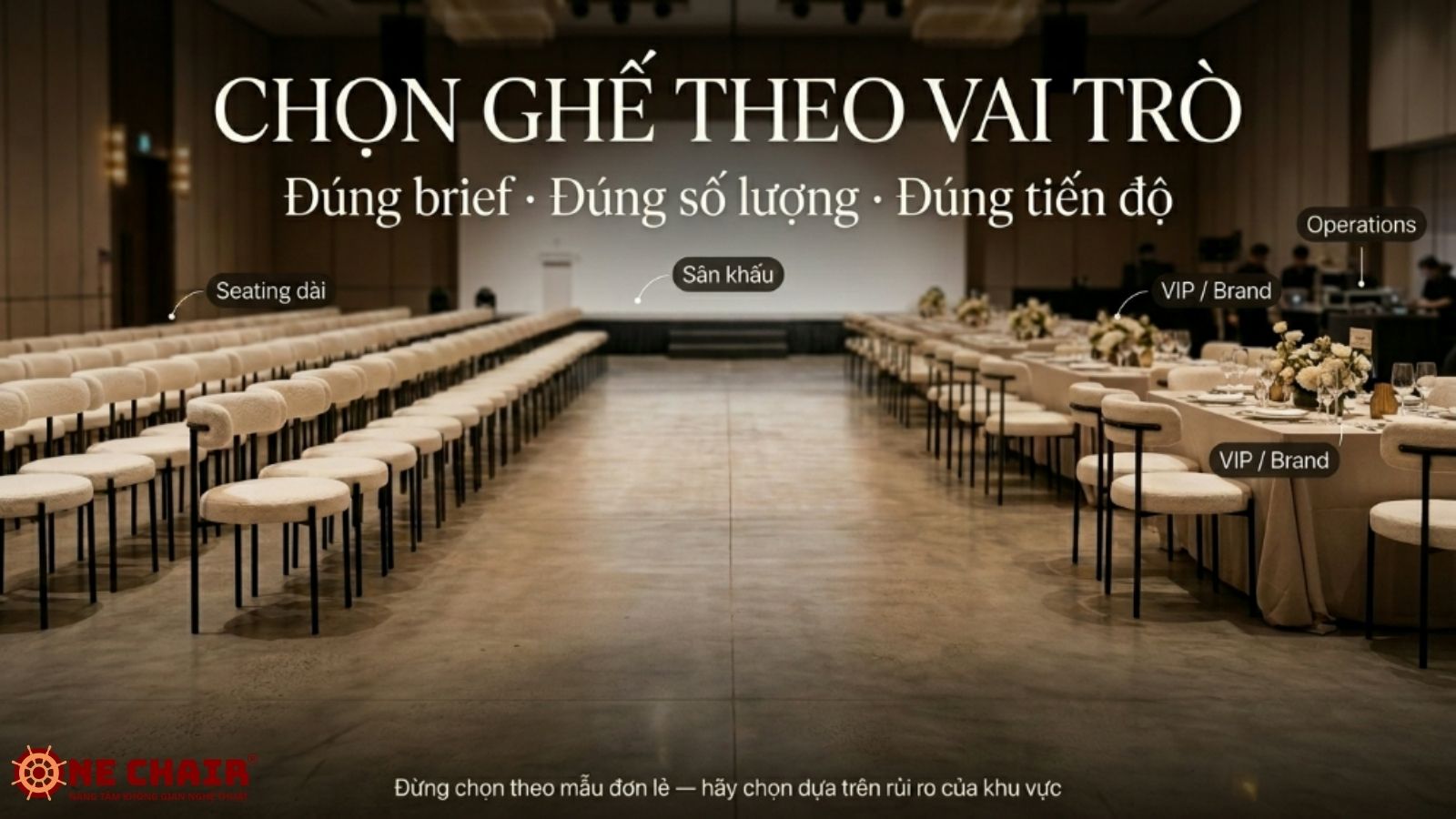 Khung tra nhanh từ loại sự kiện sang vai trò khu vực sang dòng ghế ONE CHAIR