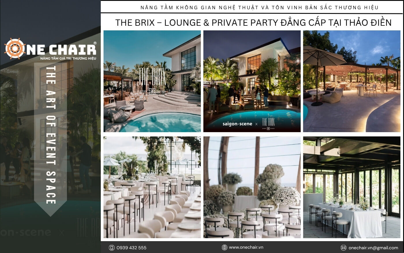 Hình 14: The Brix lounge và private party đẳng cấp tại Thảo Điền với bàn ghế sự kiện cao cấp ONE CHAIR