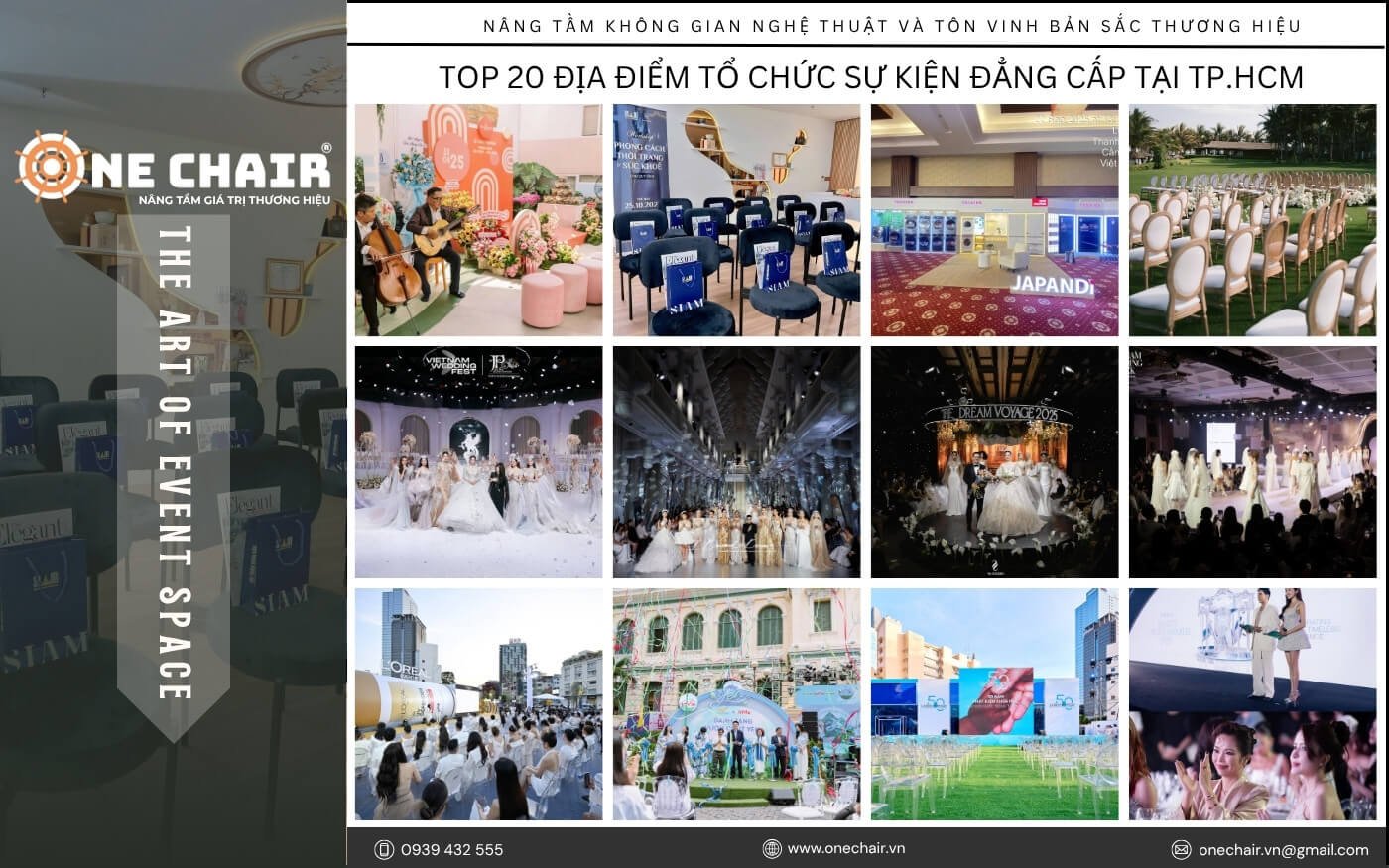 Hình 5: Top 20 địa điểm tổ chức sự kiện cao cấp tại TP.HCM cùng bàn ghế sự kiện cao cấp ONE CHAIR thuê bàn ghế sự kiện cao cấp
