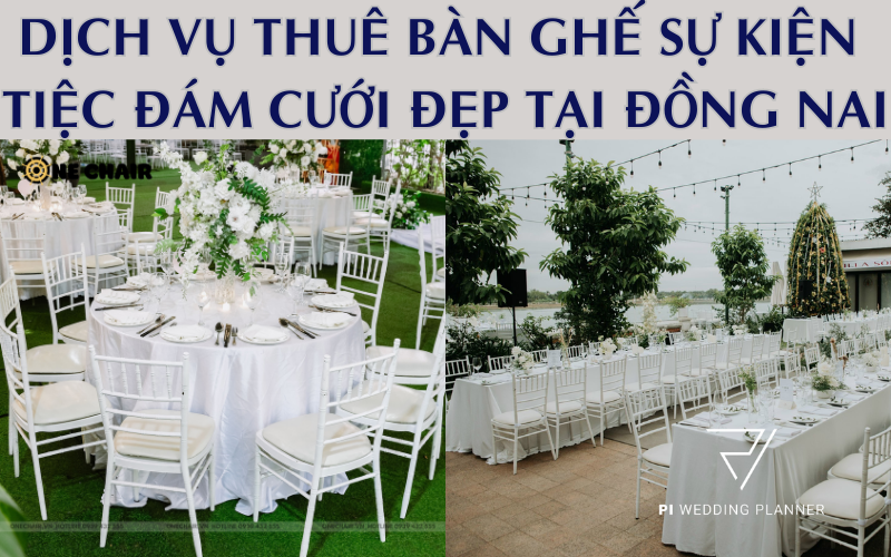 Hình 8: Cho thuê bàn ghế tiffany màu trắng sự kiện tiệc đám cưới