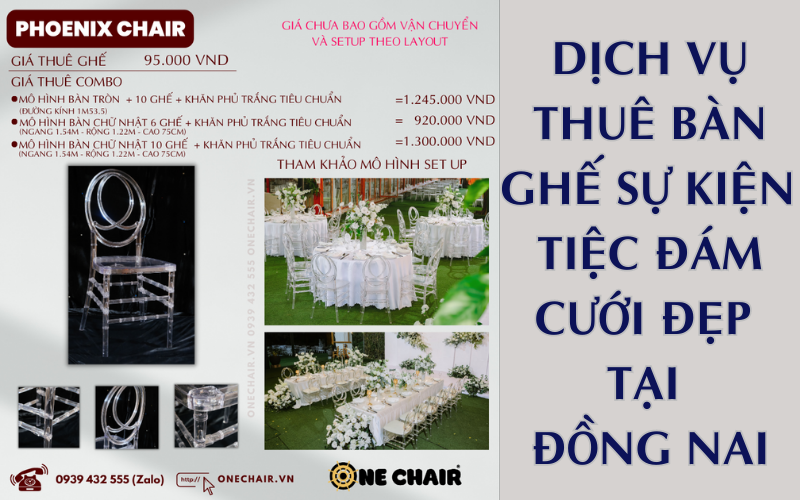 Hình 18: Báo giá cho thuê bàn ghế trong suốt tiệc đám cưới Đồng Nai | Phoenix Chair