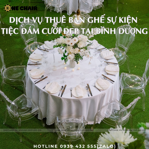Hình 16: Mẫu bàn tròn ghế sự kiện tiệc đám cưới trong suốt Nữ Hoàng quý phái