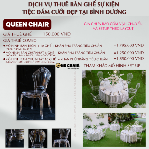 Hình 30: Báo giá cho thuê bàn ghế trong suốt sự kiện tiệc đám cưới | Queen