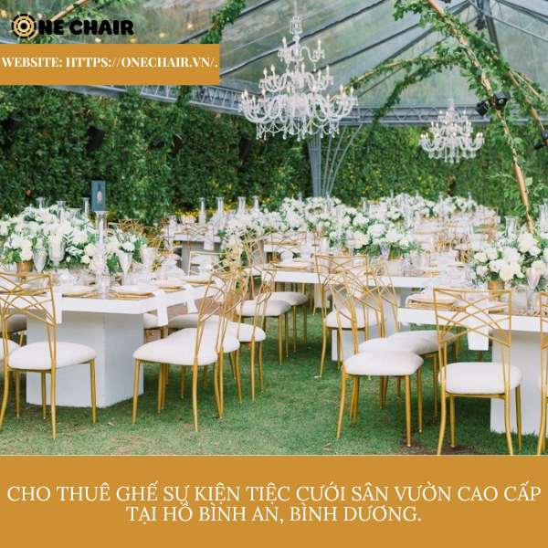 Hình 7: Cho thuê ghế chameleon tắc kè hoa sự kiện tiệc cưới sân vườn cao cấp tại hồ Bình An, Bình Dương.