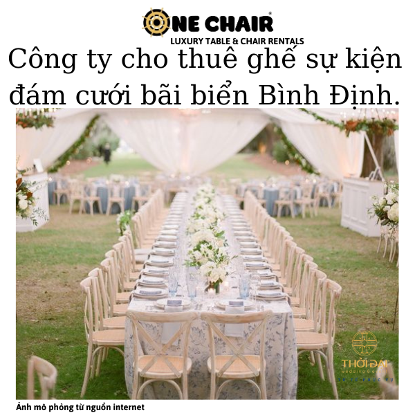 Hình 7: ONE CHAIR cho thuê ghế crossback sự kiện đám cưới cao cấp tại bãi biển Bình Định.