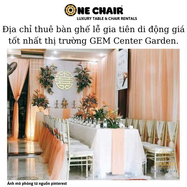 Hình 3: ONE CHAIR cho thuê ghế gia tiên chiavari giá tốt nhất thị trường Gen Center Garden.