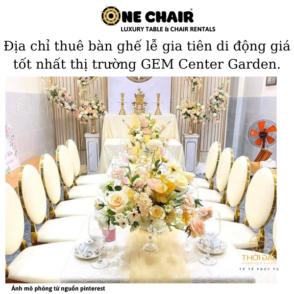 Hình 2: ONE CHAIR cho thuê ghế gia tiên louis mạ vàng giá tốt nhất thị trường Gen Center Garden.