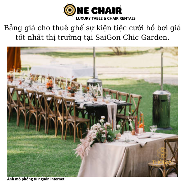 Hình 5: Cho thuê ghế sự kiện tiệc cưới cao cấp crossback tại SaiGon Chic.