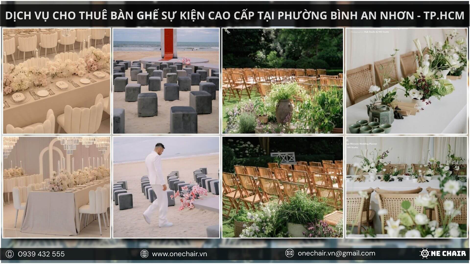 Hình 7: Các mẫu ghế sự kiện hot trend cho năm 2026 mang phong cách tối giản và thanh lịch.