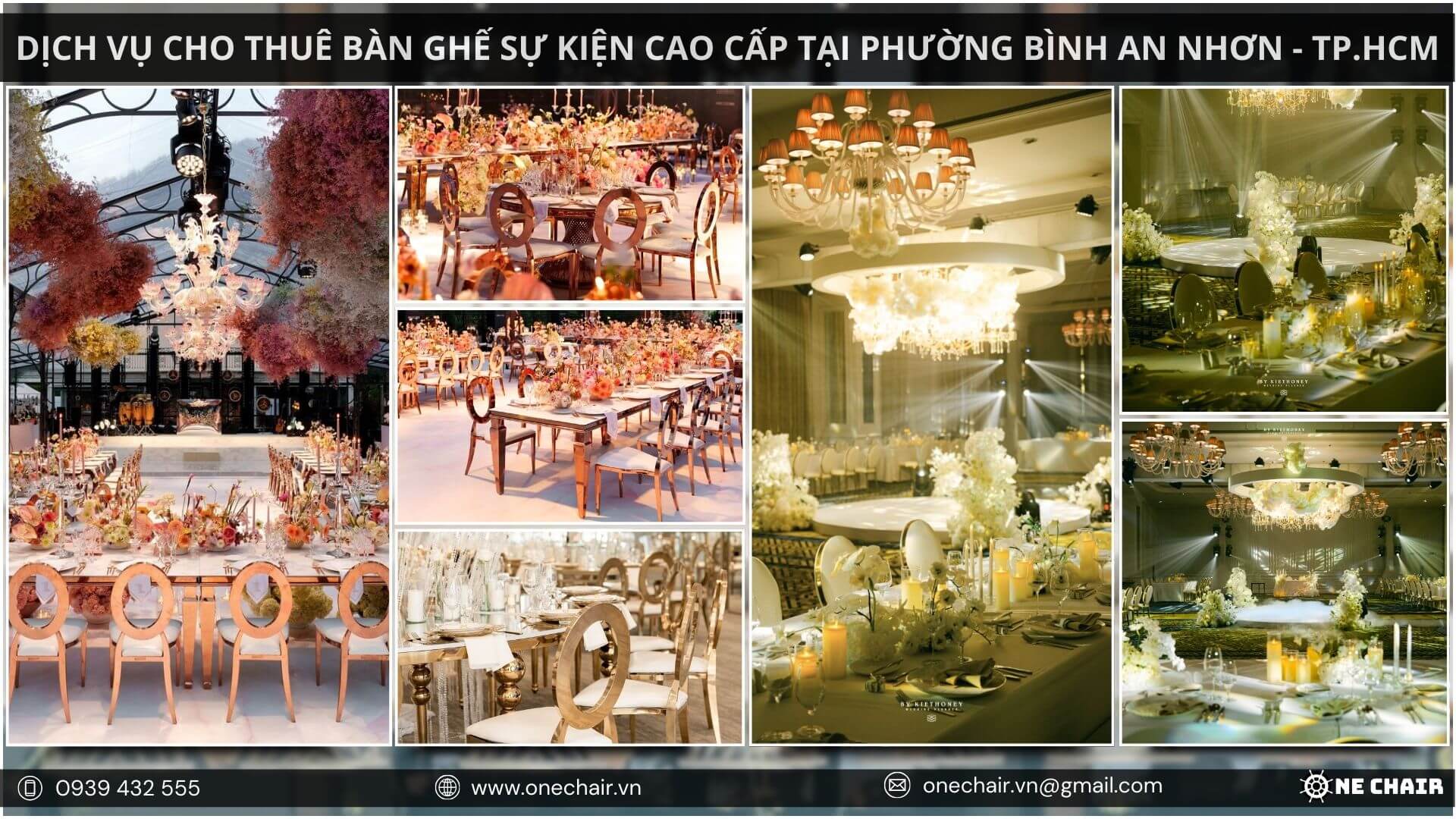 Hình 8: Ghế sự kiện sang trọng, quý phái cho các sự kiện gala và tiệc cưới.