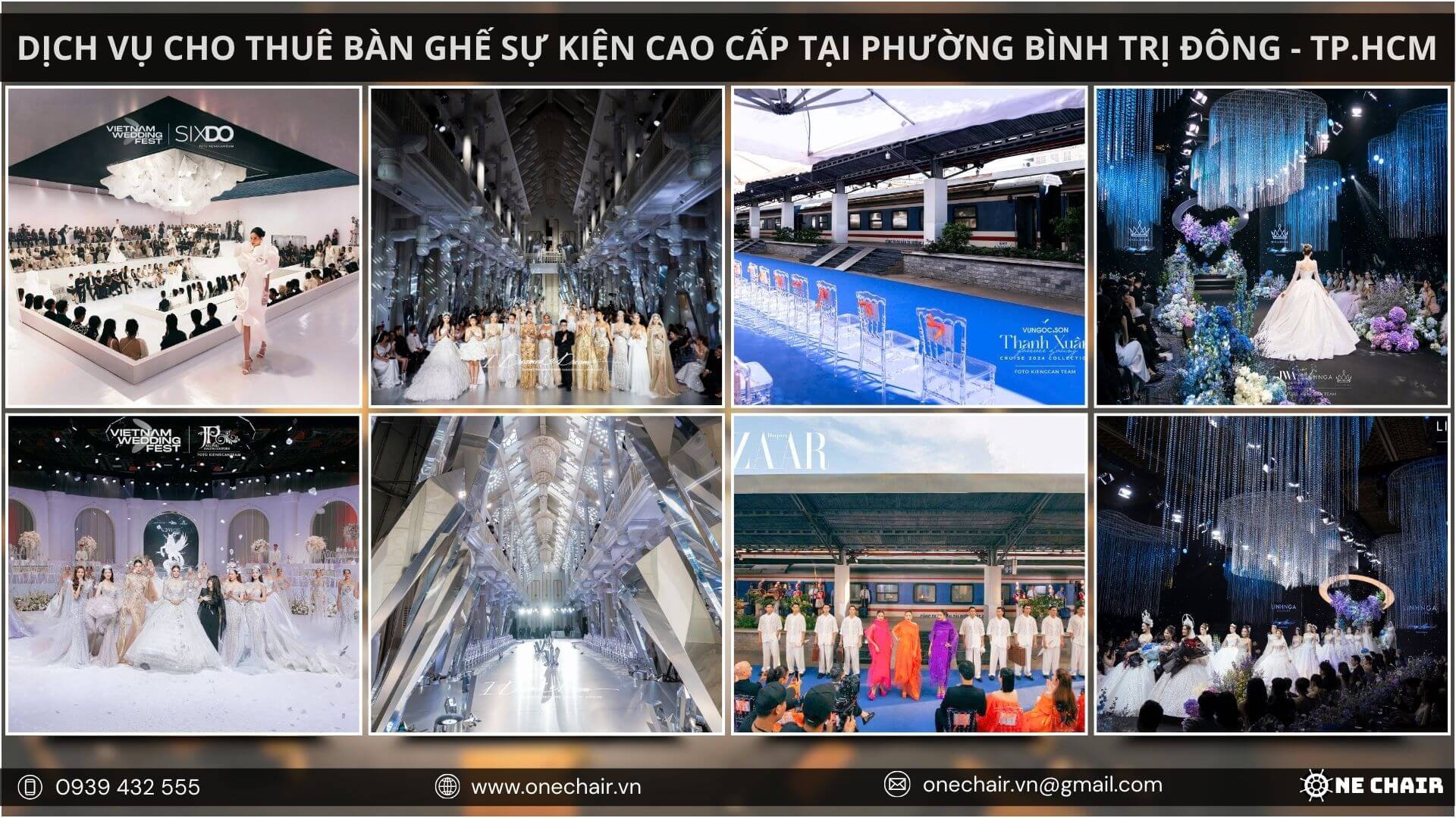 Hình 16: Bàn ghế sự kiện chuyên dụng cho fashion show và các buổi trình diễn thời trang tại Thành phố Hồ Chí Minh.