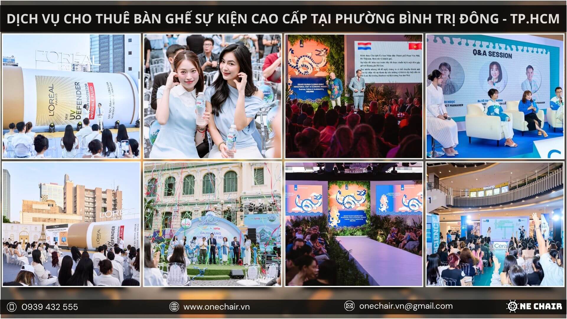 Hình 17: Bàn ghế sự kiện dành cho hội nghị, hội thảo chuyên nghiệp tại các địa điểm ở Thành phố Hồ Chí Minh.