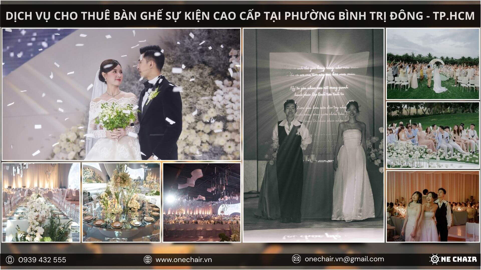Hình 19: Bàn ghế sự kiện cho đám cưới cao cấp, sang trọng tại Bình Trị Đông, Thành phố Hồ Chí Minh.