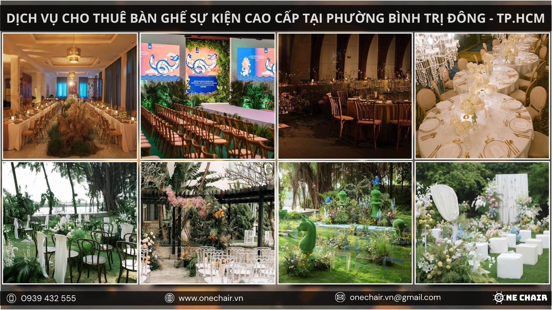 Hình 6: Sản phẩm nội thất sự kiện đa dạng phong cách, đồng bộ không gian tại Bình Trị Đông.