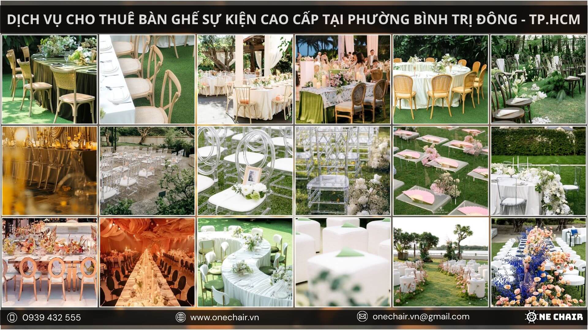 Hình 8: Bộ sưu tập bàn ghế sự kiện đa dạng phong cách, đẳng cấp tại Thành phố Hồ Chí Minh