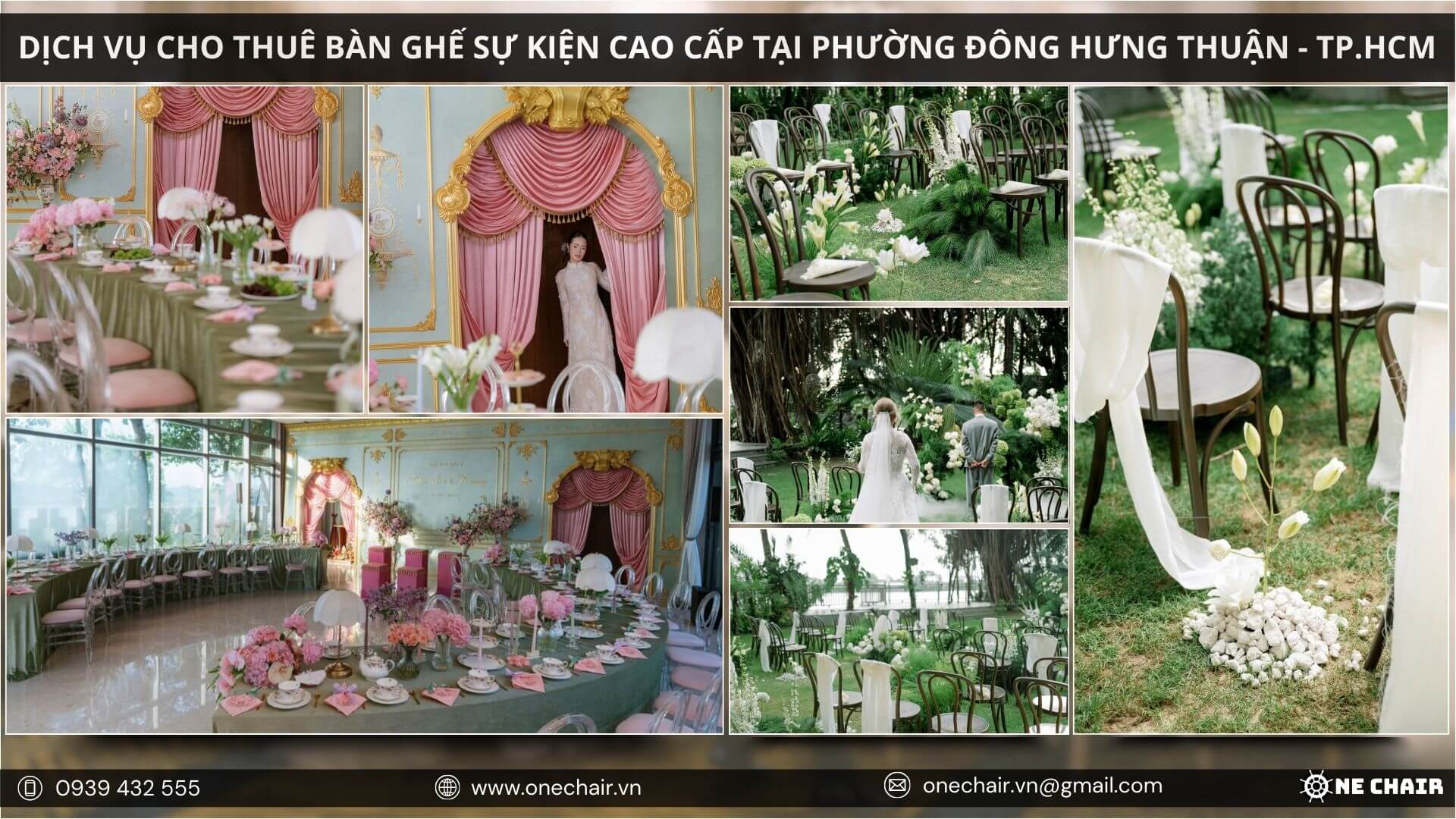 Không gian sự kiện với bàn ghế chuyên nghiệp, chất lượng từ One Chair tại TP.HCM
