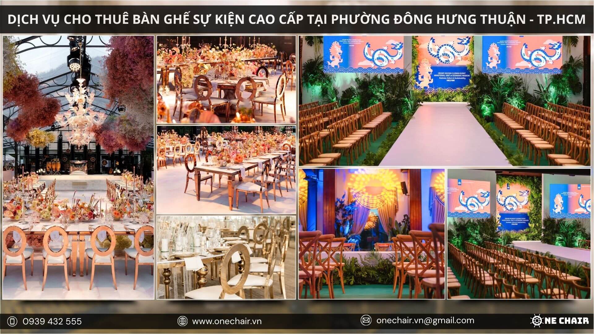 Ghế sự kiện sang trọng, thanh lịch, cao cấp dành cho Đông Hưng Thuận.
