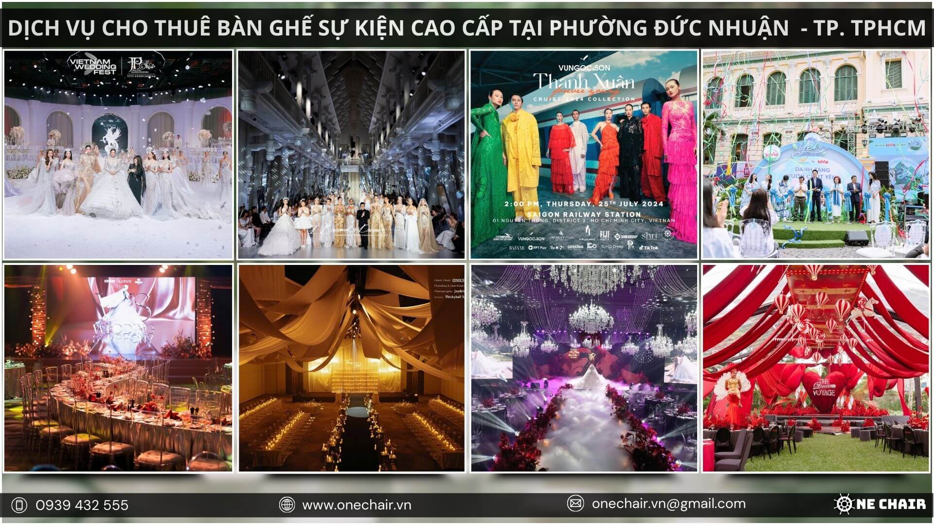 Hình 22: Bàn ghế chất lượng vượt trội của One Chair cho các sự kiện đẳng cấp tại TP. Hồ Chí Minh.