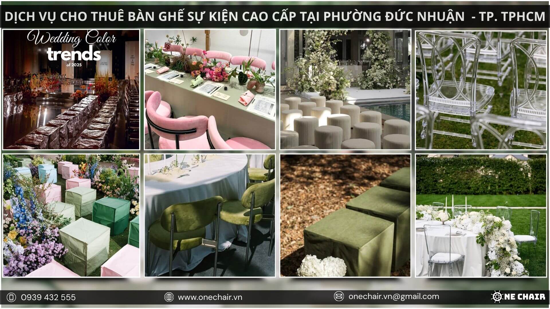 Hình 23: One Chair cung cấp giải pháp bàn ghế chuyên nghiệp, giúp ý tưởng sự kiện thăng hoa.
