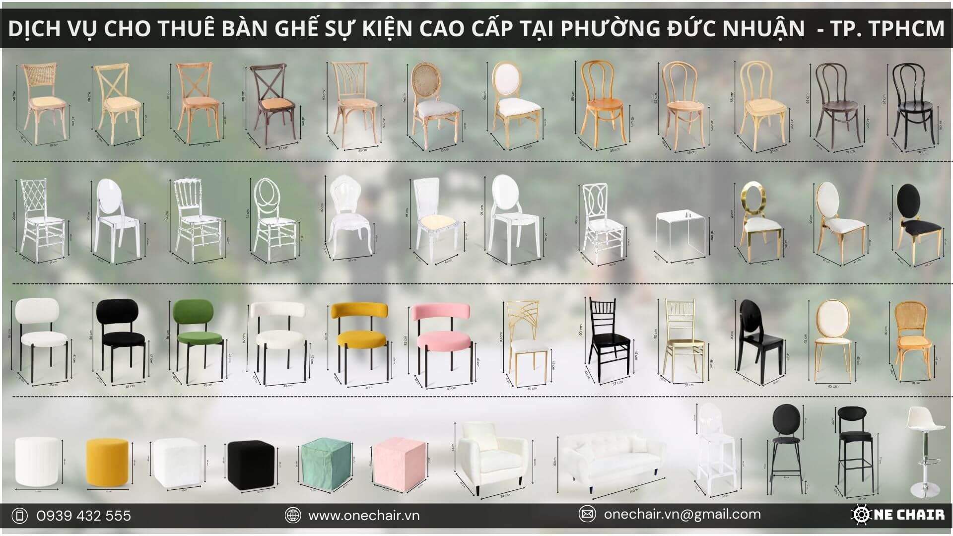 Hình 5: One Chair cung cấp kho sản phẩm bàn ghế sự kiện đa dạng, chất lượng cao tại quận Phú Nhuận, TP.Hồ Chí Minh.