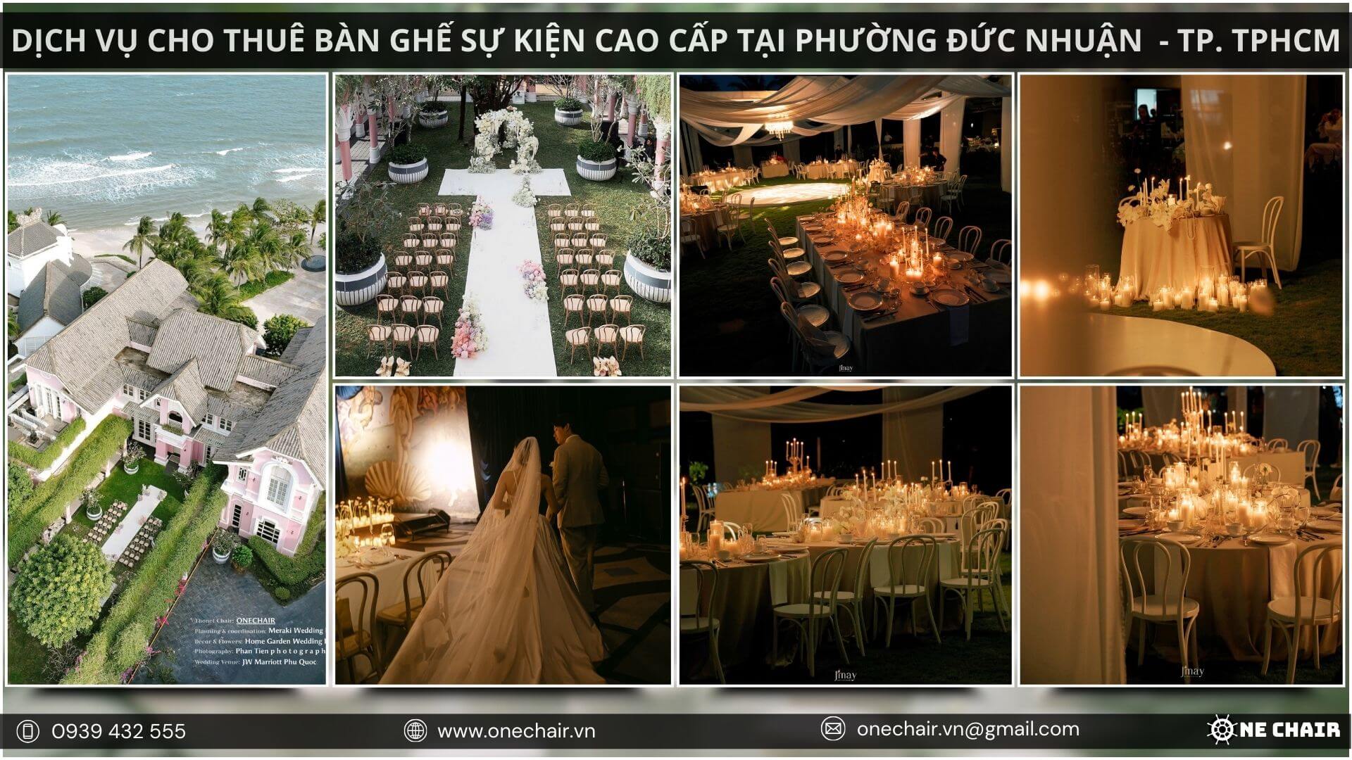 Hình 6: Các mẫu ghế vân gỗ cổ điển và mộc mạc cho sự kiện tại TP.Hồ Chí Minh.