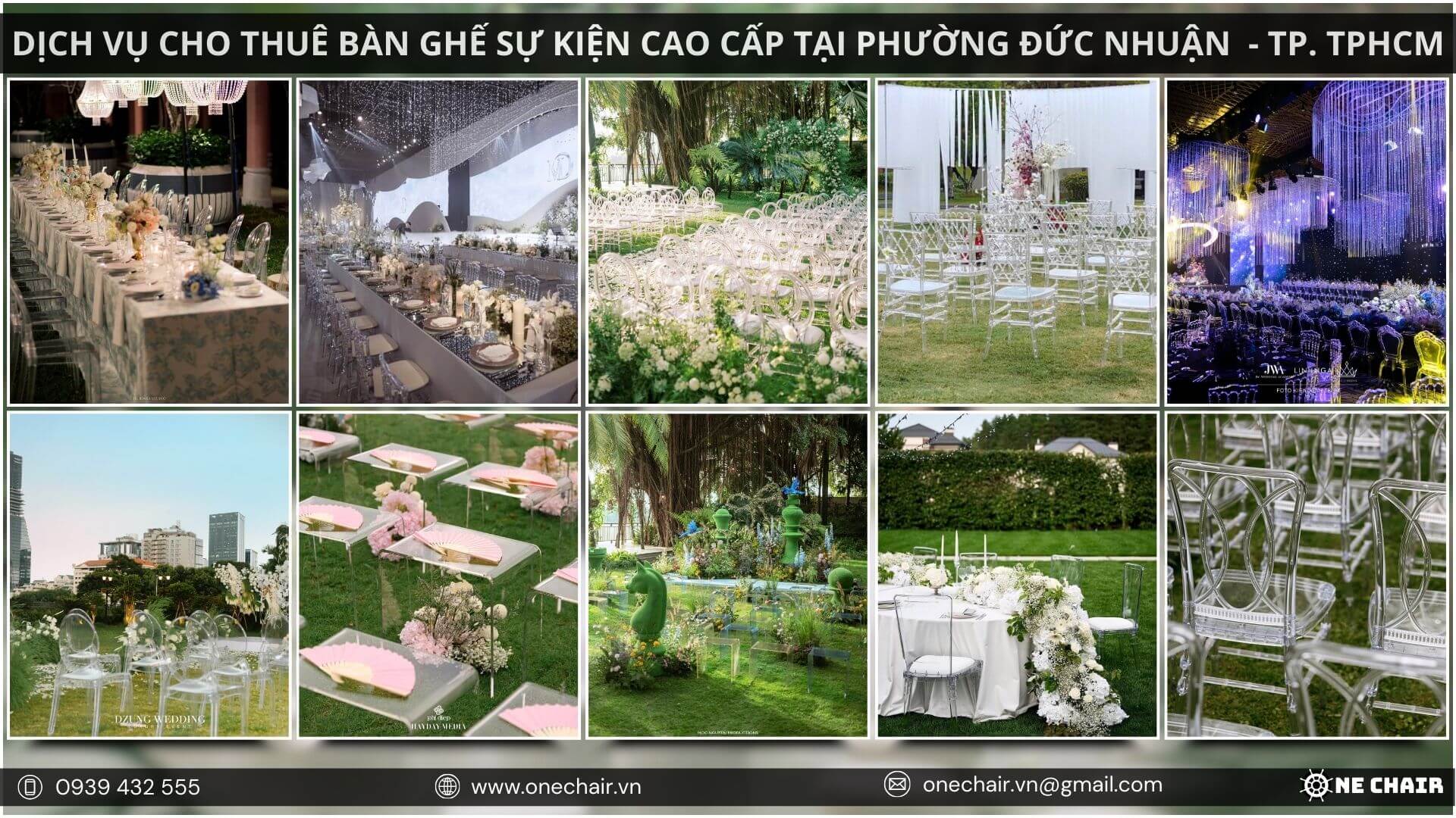 Hình 8: Các mẫu ghế Acrylic hiện đại, tối giản cho sự kiện tại TP.Hồ Chí Minh.