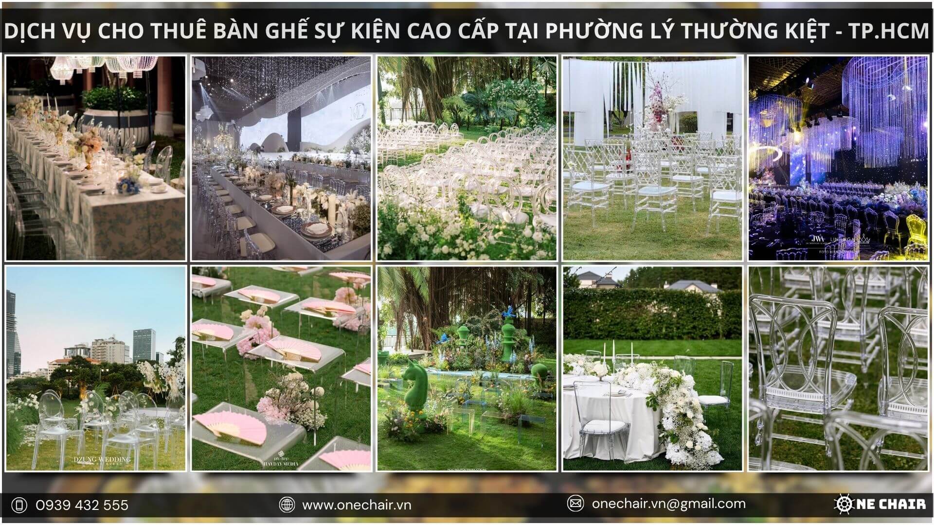 Hình 10: Ghế sự kiện trong suốt với thiết kế tối giản, hiện đại.
