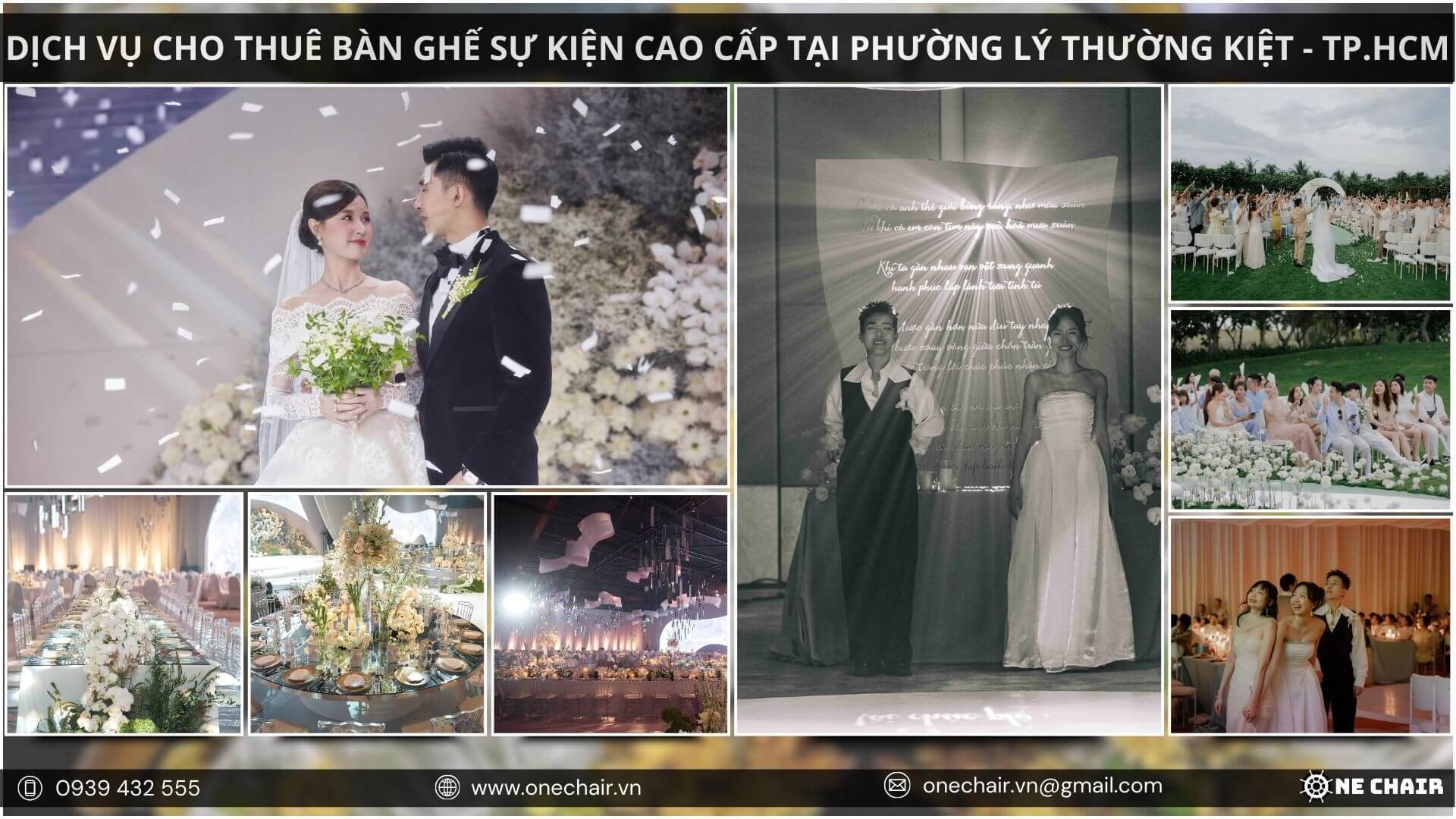 Hình 19: Bàn ghế sang trọng cho tiệc cưới cao cấp, lãng mạn tại TP.Hồ Chí Minh.